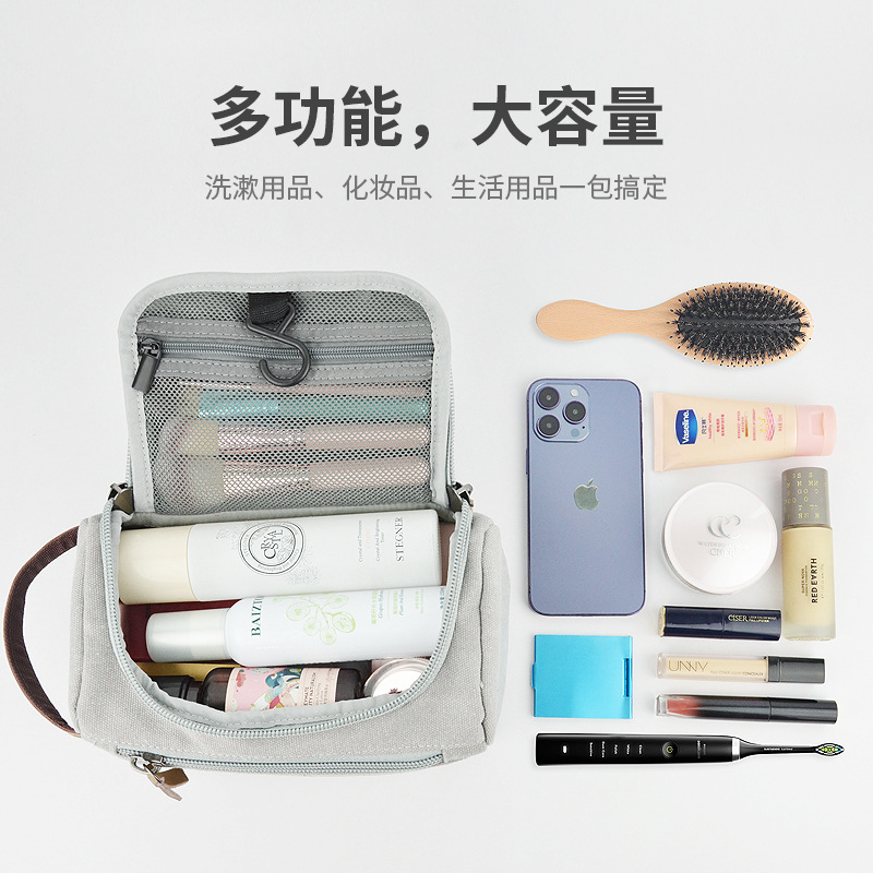 Men's canvas cosmetic bag, wom - Cosmetic Bags 评论和价格