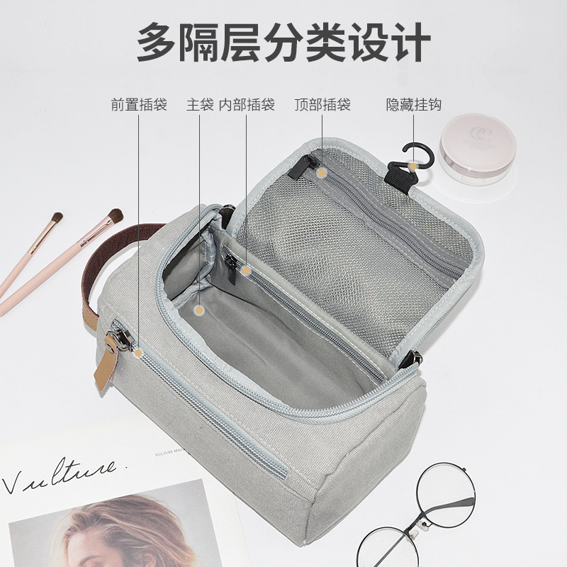 Men's canvas cosmetic bag, wom - Cosmetic Bags 评论和价格