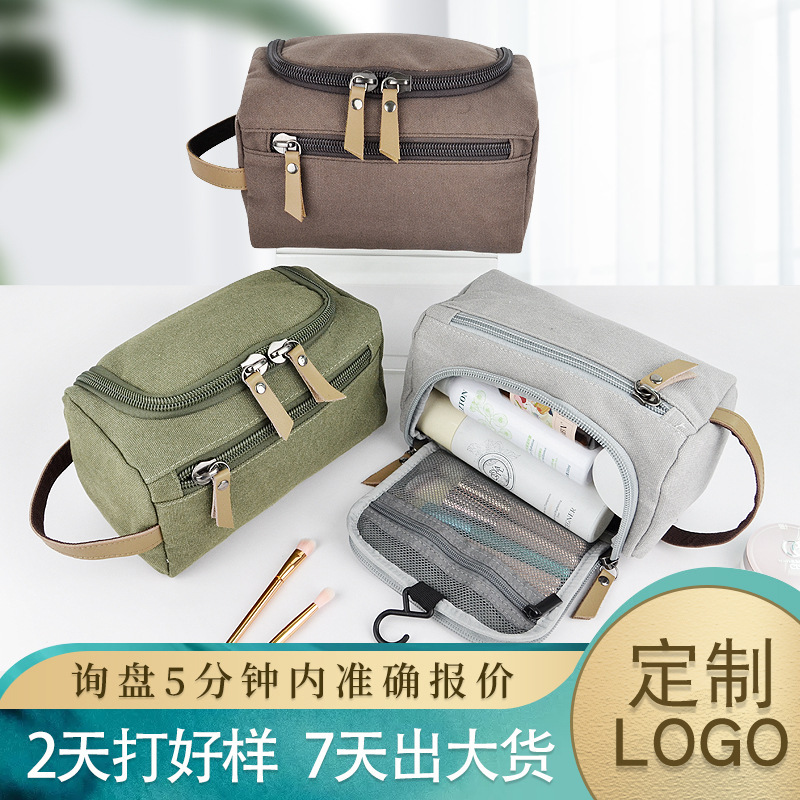 Men's canvas cosmetic bag, wom - Cosmetic Bags 评论和价格