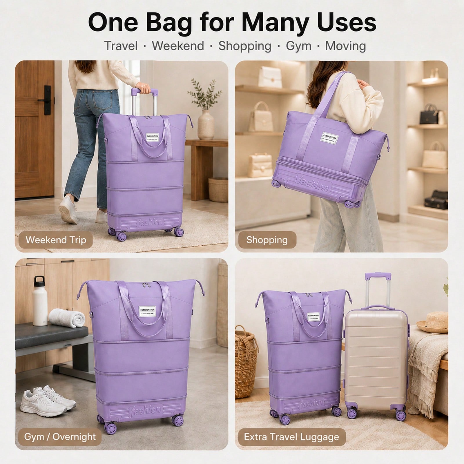Expandable Rolling Travel Duff - Foldable Rolling Luggage Bag 评论和价格