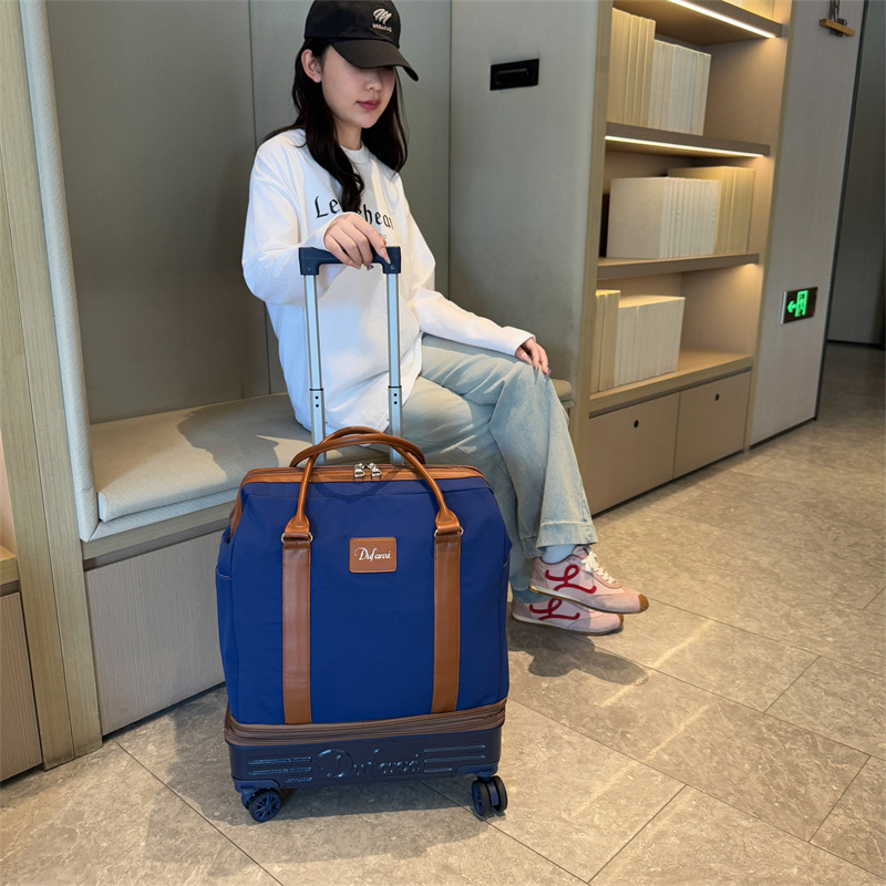 Wheeled Duffel Bag with Telesc - Foldable Rolling Luggage Bag 评论和价格